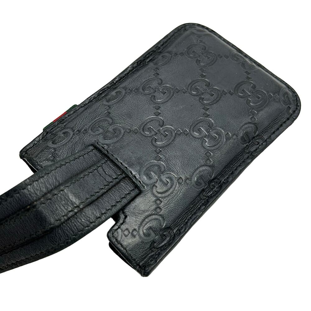 Gucci Shimaline, Shelly (Web) Accessory Case 240188 Dark Gray Green Red - Picture 5 of 6